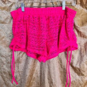 Bright Pink Lace Shorts